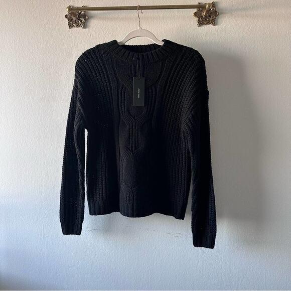NWT VERO MODA Knit Crewneck Sweater In Black. Chunky, warm, winter, cozy lon… - Picture 9 of 14